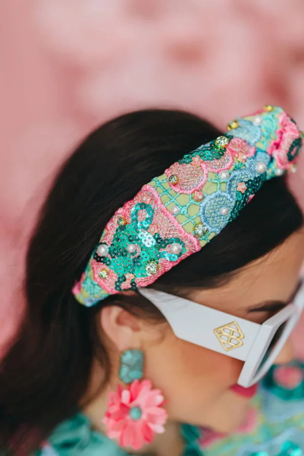 Pink and Turquoise Flower Earrings-Brianna Cannon Discount