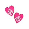 Pink and White Logo Heart Large Studs-Brianna Cannon Online