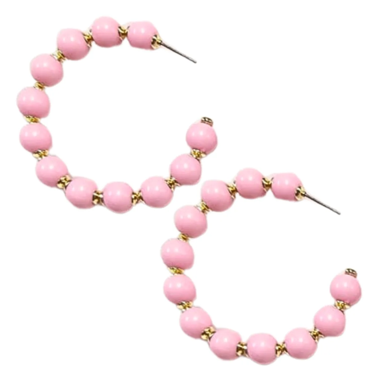 pink_beaded_hoop_earring_0.webp Pink Beaded Hoop Earring-Brianna Cannon Clearance
