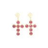 Pink Crystal Cross Earrings-Brianna Cannon Sale