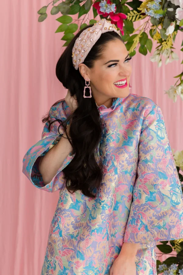 Pink Enamel Bamboo Earrings-Brianna Cannon Fashion