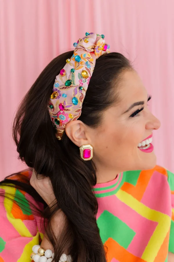 Pink Jeweled Studs-Brianna Cannon Hot