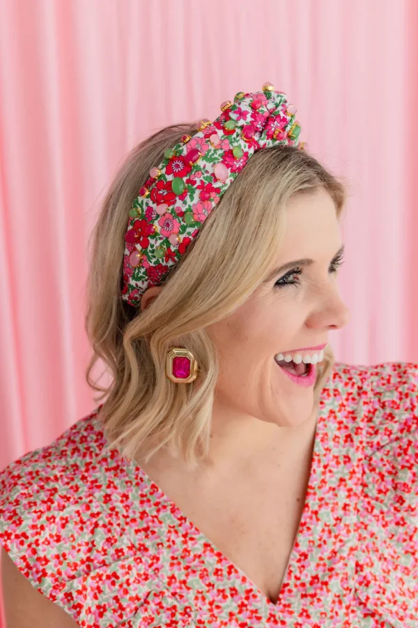 Pink Jeweled Studs-Brianna Cannon Hot
