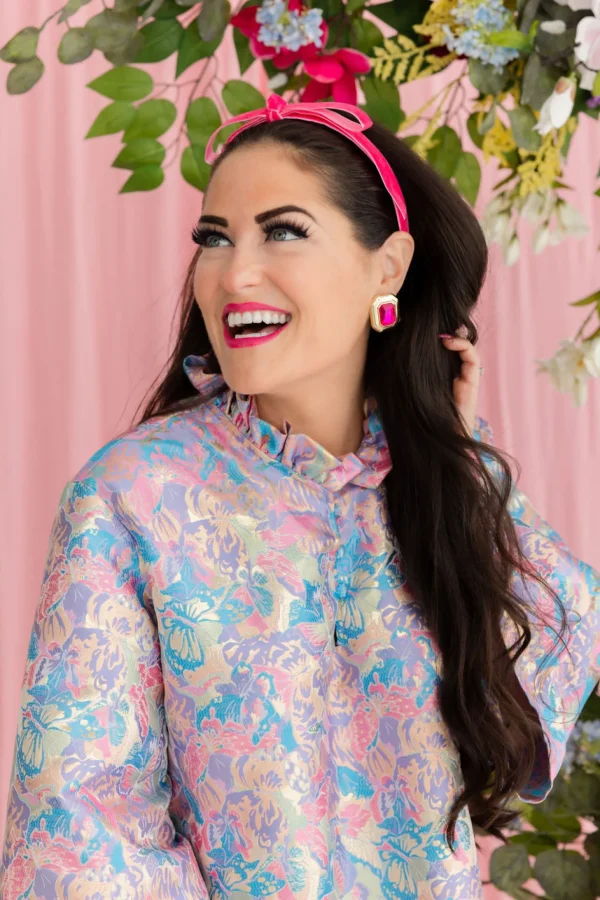 Pink Jeweled Studs-Brianna Cannon Hot