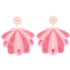 Pink Pearl Clam Earrings-Brianna Cannon Sale
