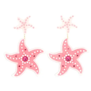 Pink Pearl Starfish Earrings-Brianna Cannon Best