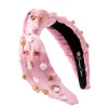 Pink Satin Headband With Shells and Crystals-Brianna Cannon New