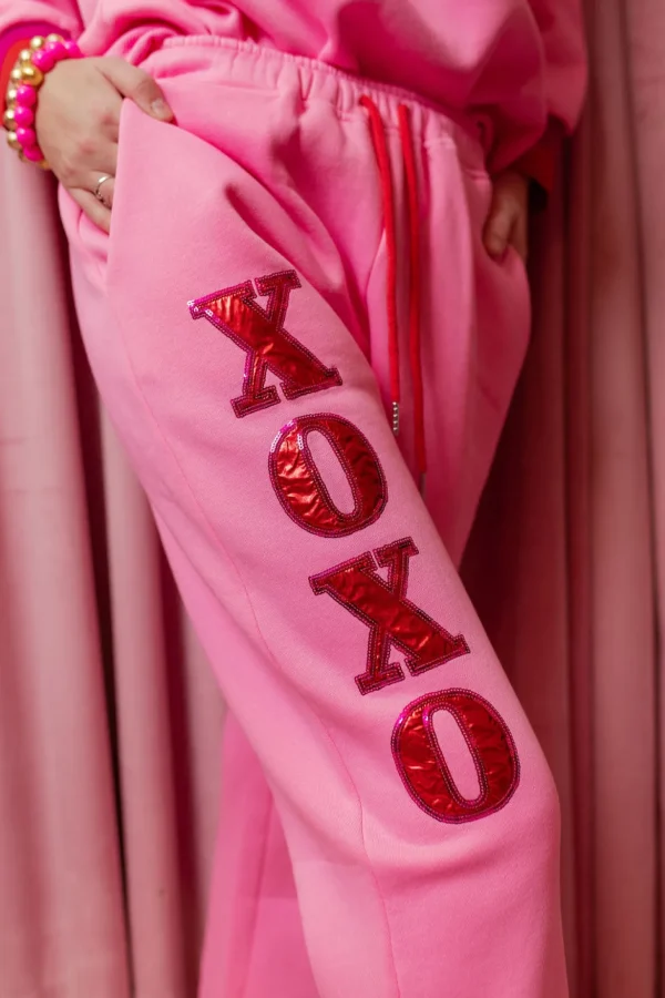 Pink XOXO Fleece-lined Sweatpants-Brianna Cannon Hot