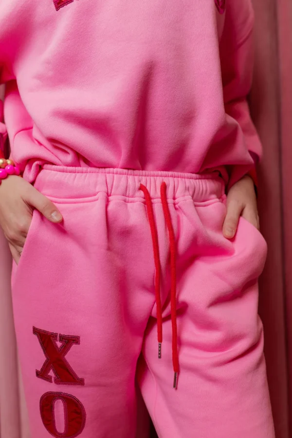 Pink XOXO Fleece-lined Sweatpants-Brianna Cannon Hot
