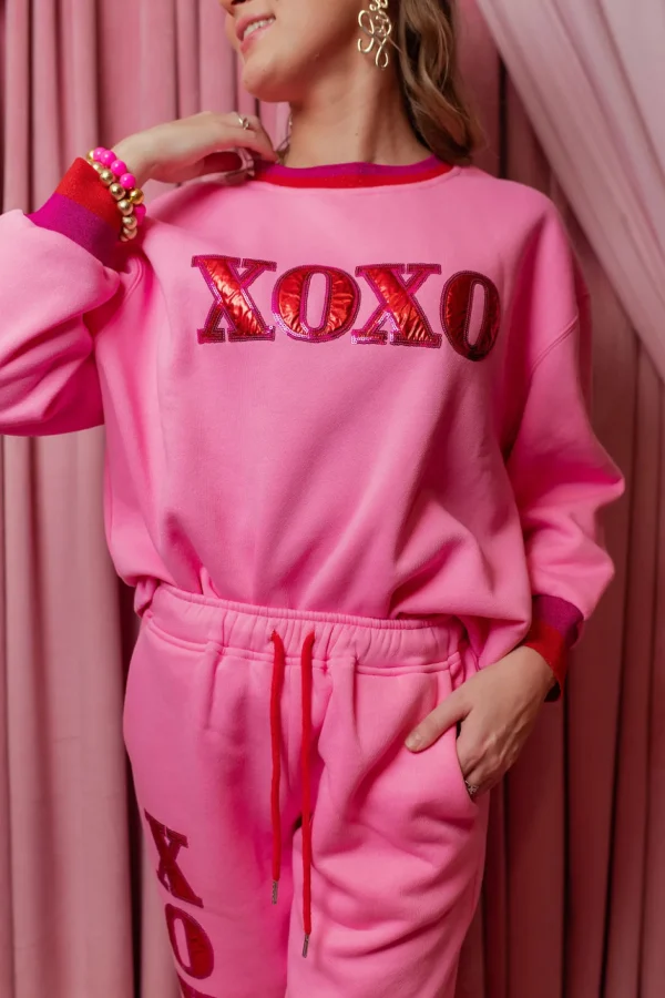 Pink XOXO Fleece-lined Sweatpants-Brianna Cannon Hot
