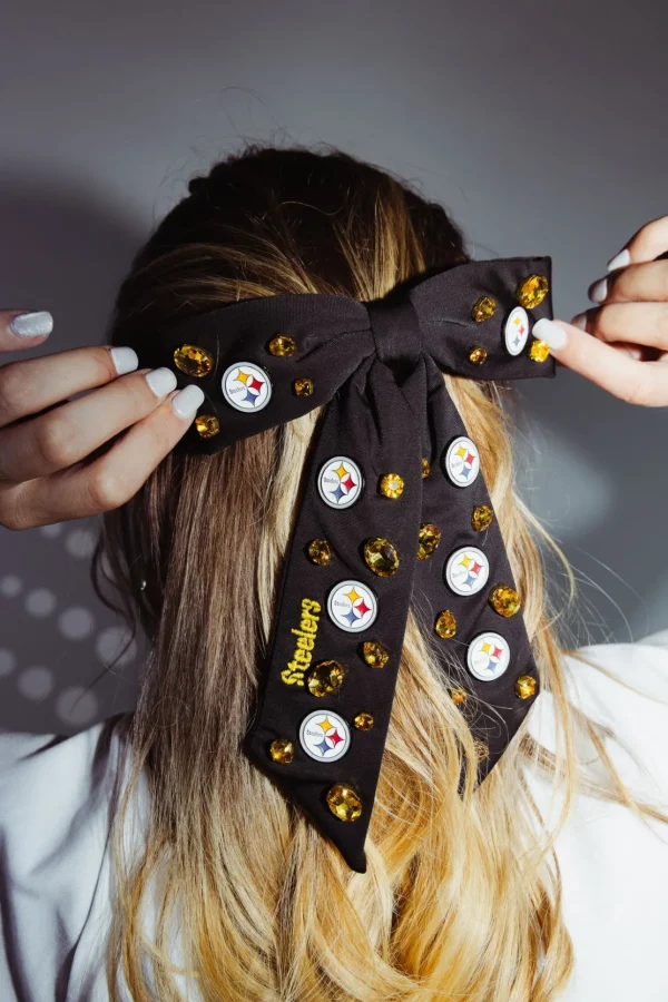 Pittsburgh Steelers Black Bow Barrette-Brianna Cannon Online