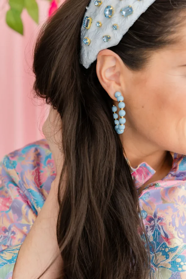 Powder Blue Beaded Hoop Earrings-Brianna Cannon Best