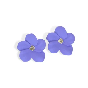 Purple Flower Stud with Logo-Brianna Cannon Fashion