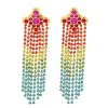 Rainbow Ombre Crystal Cascade Earrings-Brianna Cannon Best