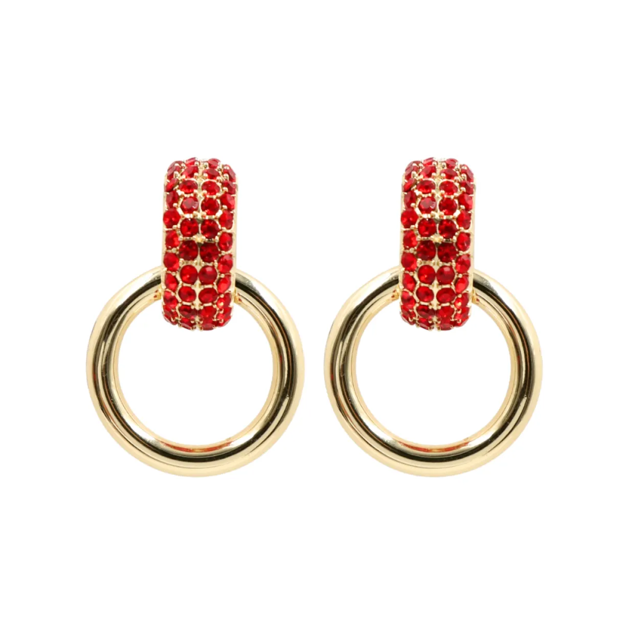 red_crystal__gold_knocker_0.webp Red Crystal & Gold Knocker Earrings-Brianna Cannon Sale