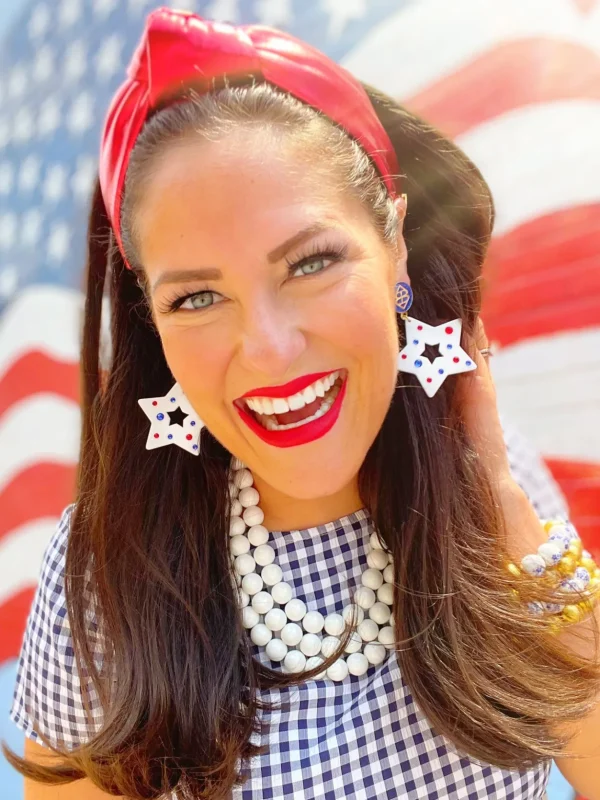 Red Puff Metallic Knotted Headband-Brianna Cannon Sale