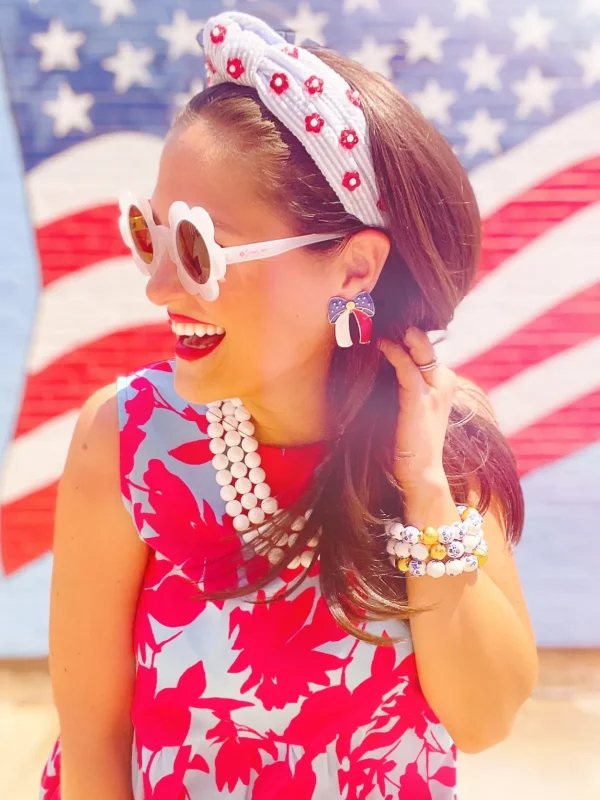 Red, White and Blue Bow Earrings-Brianna Cannon Best