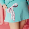 Robin Egg Blue Skirt/Skort with Pink Gingham Bow PRE ORDER (Est. Ship 3/14)-Brianna Cannon Best