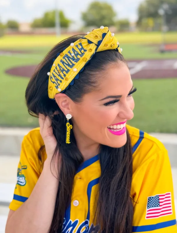 Savannah Bananas Yellow & Navy Earrings-Brianna Cannon New