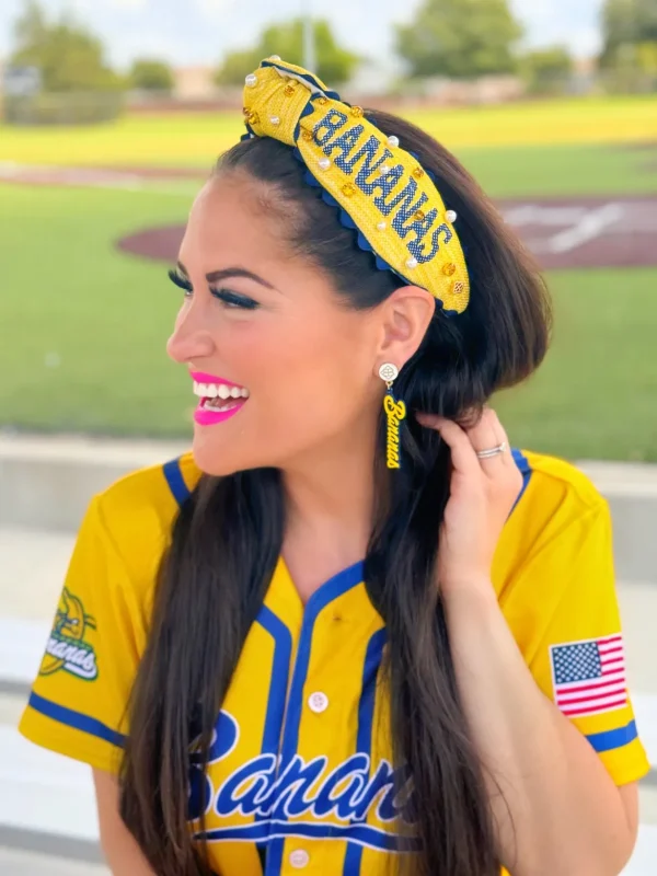 Savannah Bananas Yellow & Navy Earrings-Brianna Cannon New