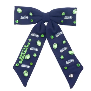 Seattle Seahawks Blue Bow Barrette-Brianna Cannon Hot