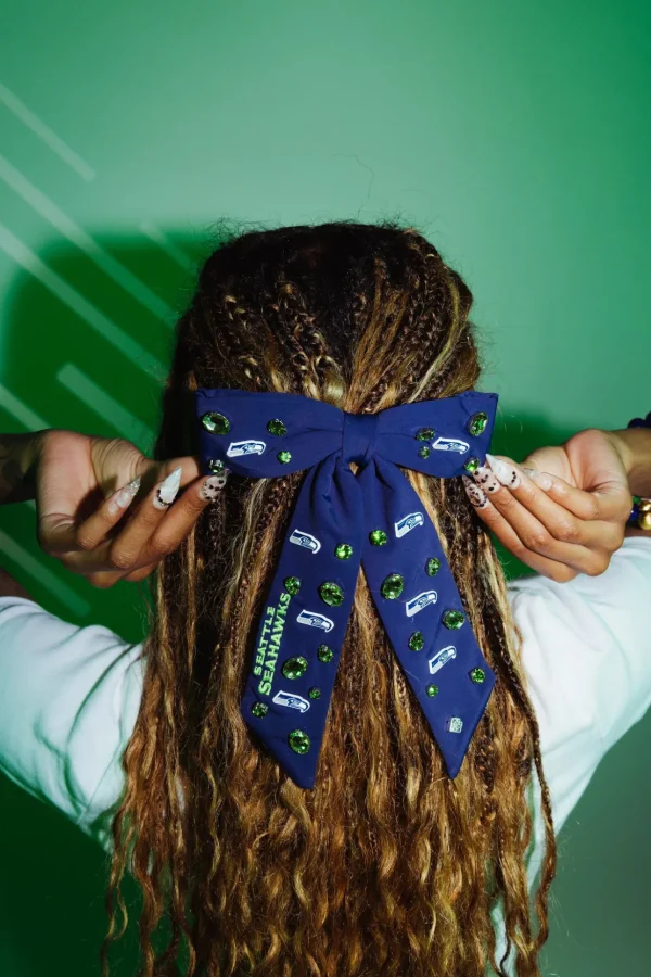 Seattle Seahawks Blue Bow Barrette-Brianna Cannon Hot
