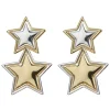 Silver & Gold Star Drop Earrings-Brianna Cannon Discount