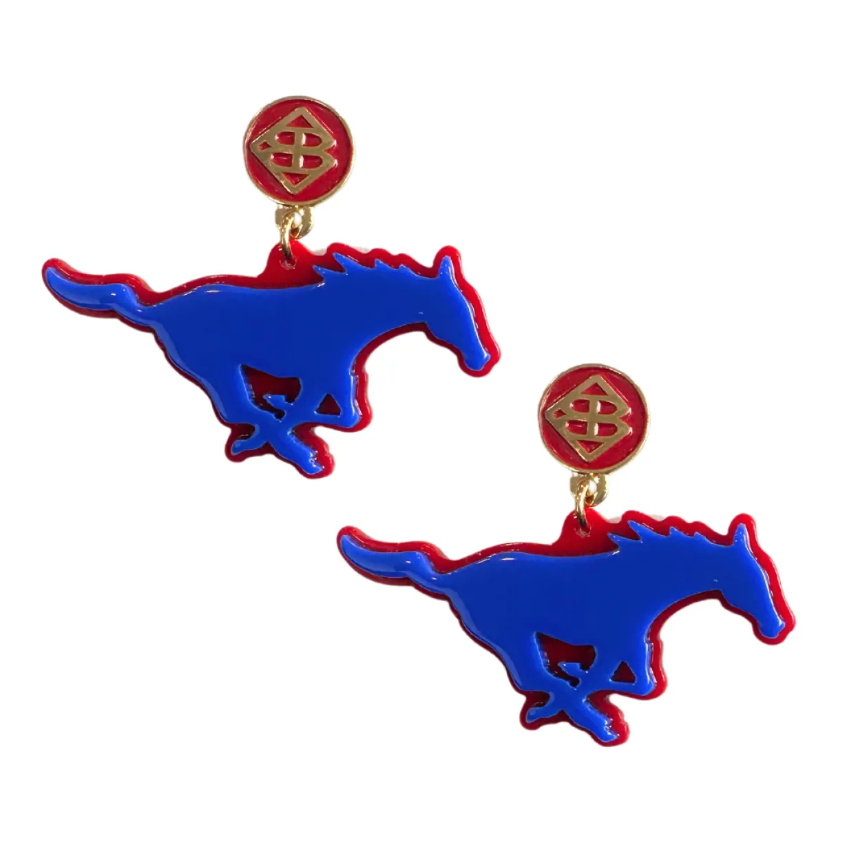 smu_blue_mustang_logo_ear_0.webp SMU Blue Mustang Logo Earrings-Brianna Cannon Discount