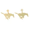 SMU Gold Logo Earring with BC Logo-Brianna Cannon Online