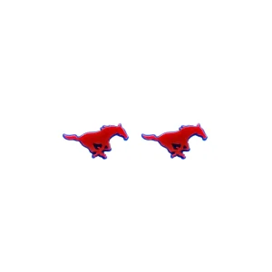 SMU Red Logo Stud Earrings-Brianna Cannon Discount