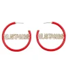 SMU Red Pavé Hoop Earrings-Brianna Cannon Best