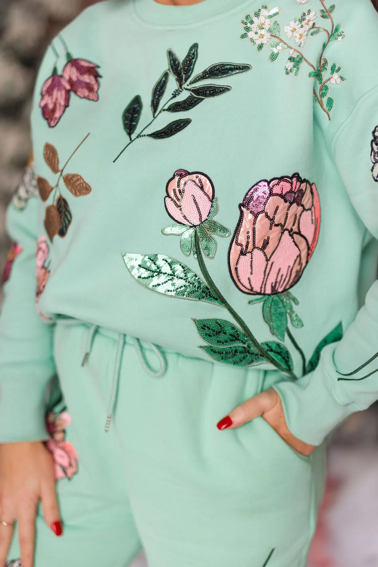 snowdrop_botanical_sweats_6.webp Snowdrop Botanical Sweatshirt in Mint-Brianna Cannon Sale