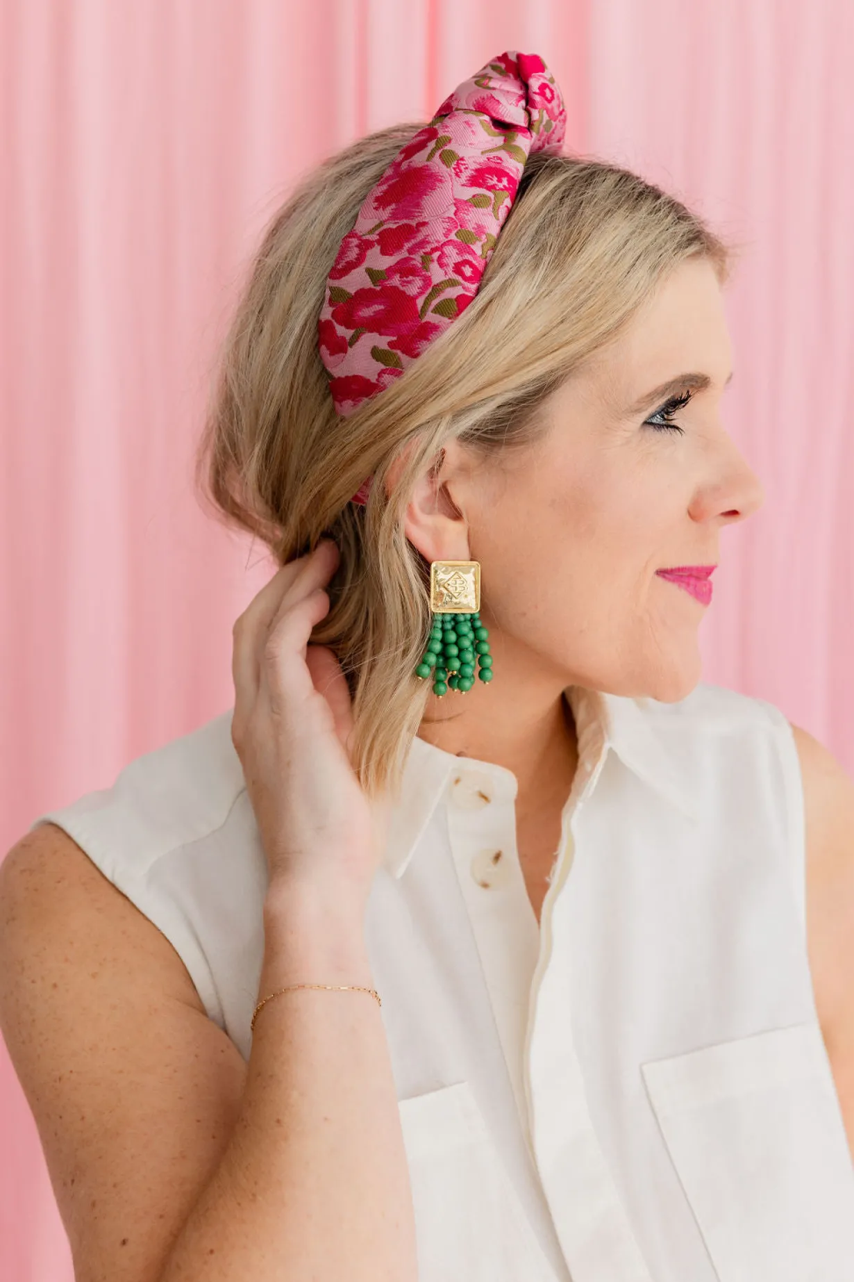 square_bc_icon_green_bead_2.webp Square BC Icon Green Beaded Earrings-Brianna Cannon Hot