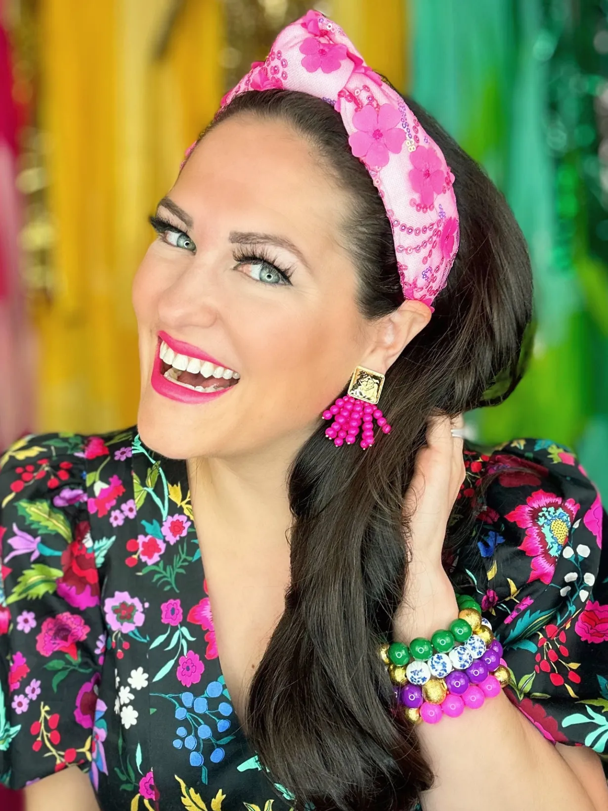 square_bc_icon_pink_beade_1.webp Square BC Icon Pink Beaded Earrings-Brianna Cannon Online