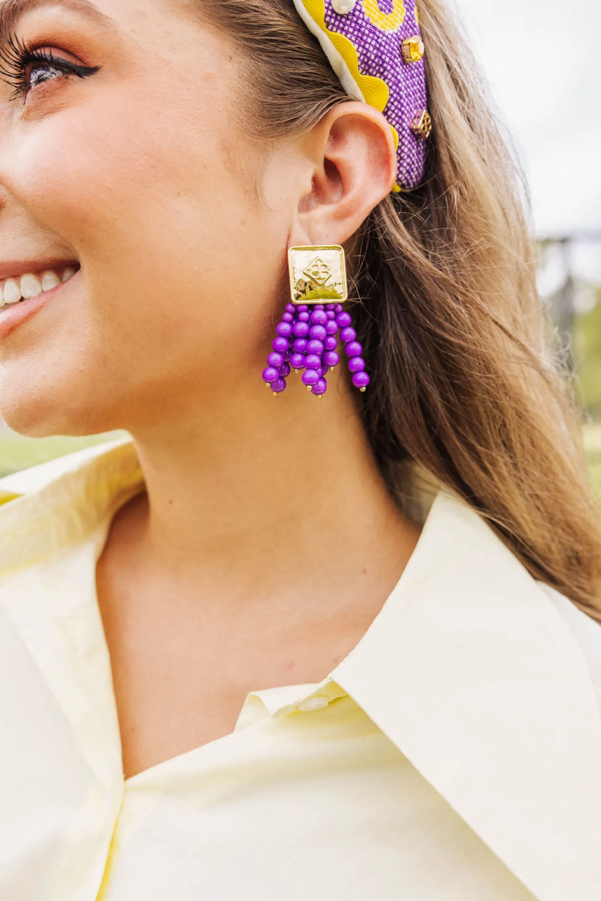 square_bc_icon_purple_bea_1.webp Square BC Icon Purple Beaded Earrings-Brianna Cannon Clearance
