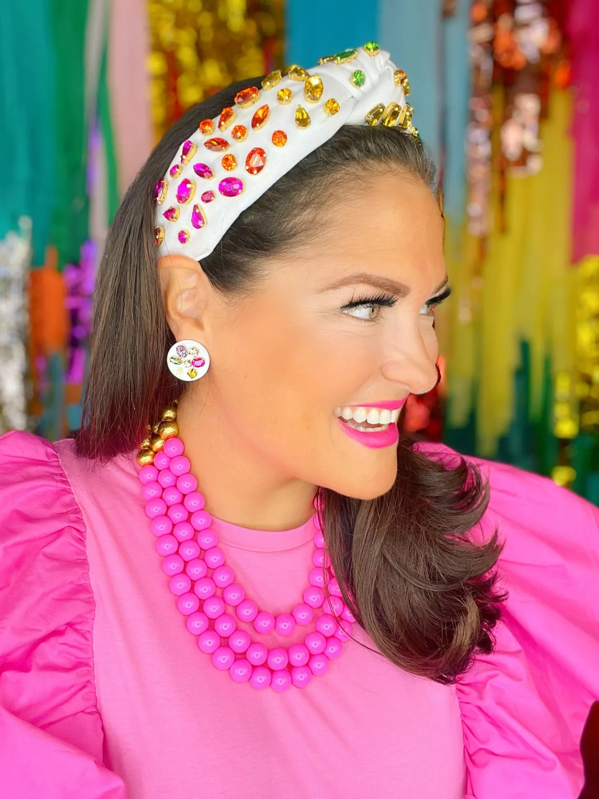strand_pink_beaded_brian_1.webp 3 Strand Pink Beaded Brianna Necklace-Brianna Cannon Outlet