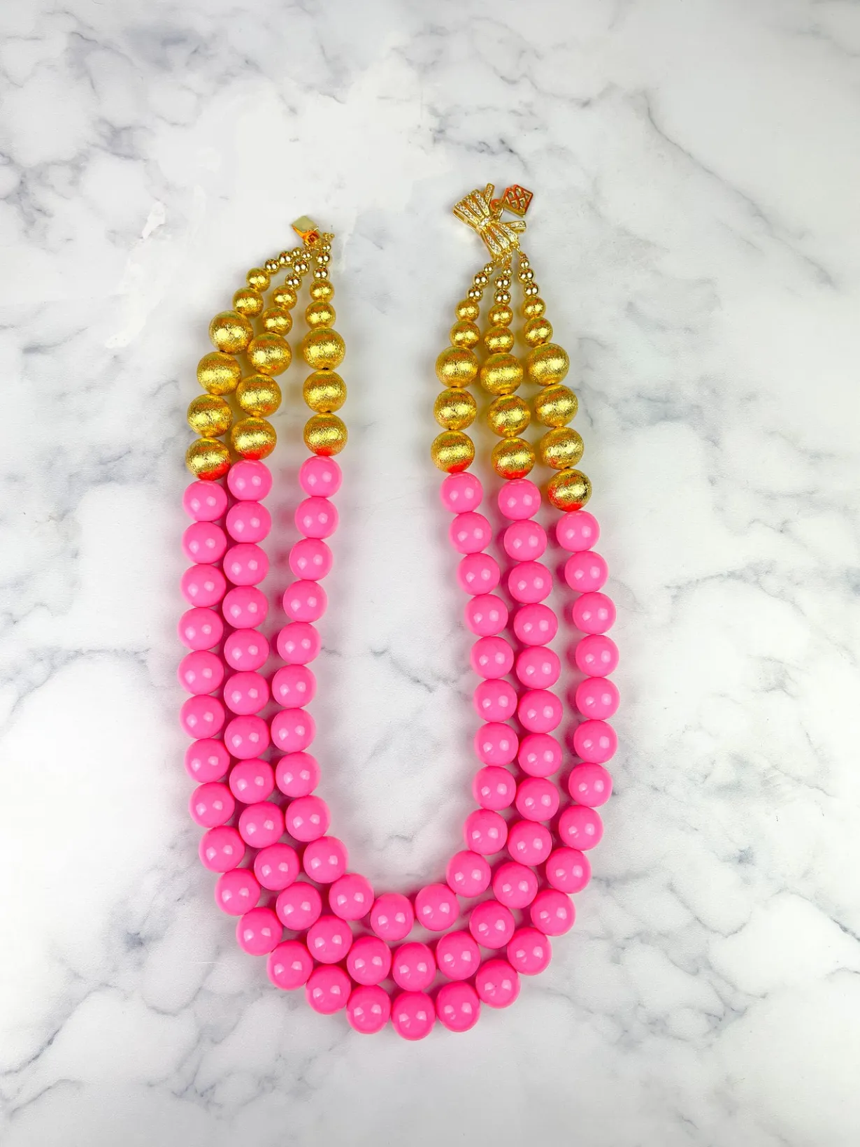 strand_pink_beaded_brian_5.webp 3 Strand Pink Beaded Brianna Necklace-Brianna Cannon Outlet