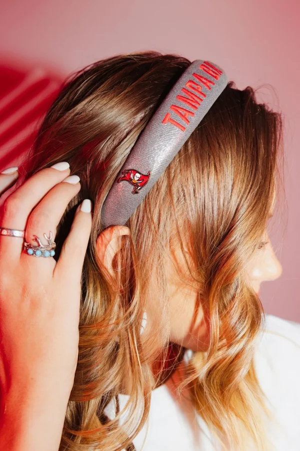 Tampa Bay Buccaneers Thin Embroidered Headband-Brianna Cannon Clearance