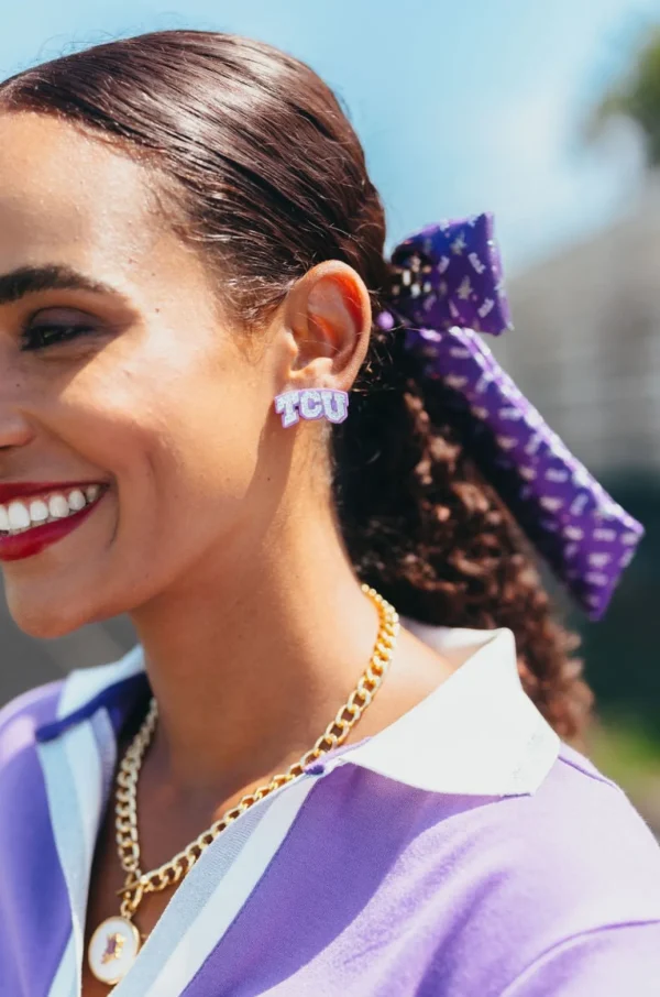 TCU Arch Logo Studs-Brianna Cannon Hot