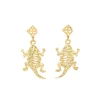 TCU Gold Horned Frog Earring with BC Logo-Brianna Cannon Outlet