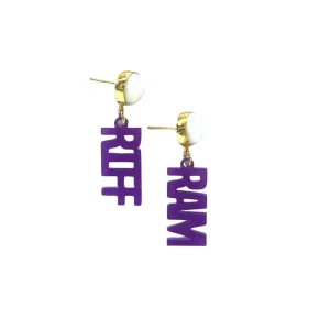 TCU Mini Purple RIFF RAM Earrings-Brianna Cannon Outlet