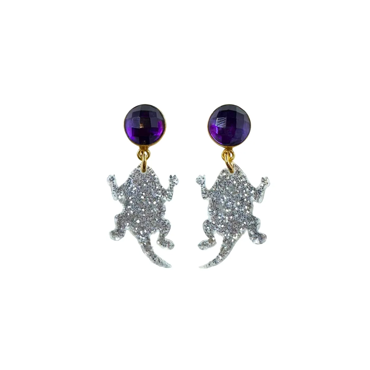 tcu_mini_silver_glitter_h_0.webp TCU Mini Silver Glitter Horned Frog Earrings-Brianna Cannon Discount