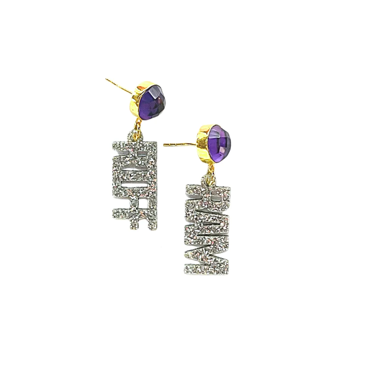 tcu_mini_silver_glitter_r_0.webp TCU Mini Silver Glitter RIFF RAM Earrings-Brianna Cannon Hot