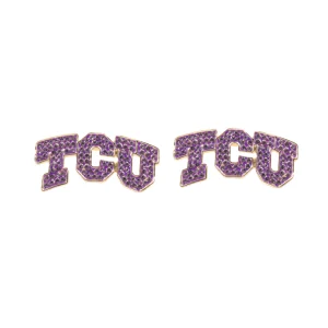 TCU Pavé Logo Studs-Brianna Cannon Clearance