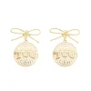 TCU Pearl Bow Medallion Earrings-Brianna Cannon New