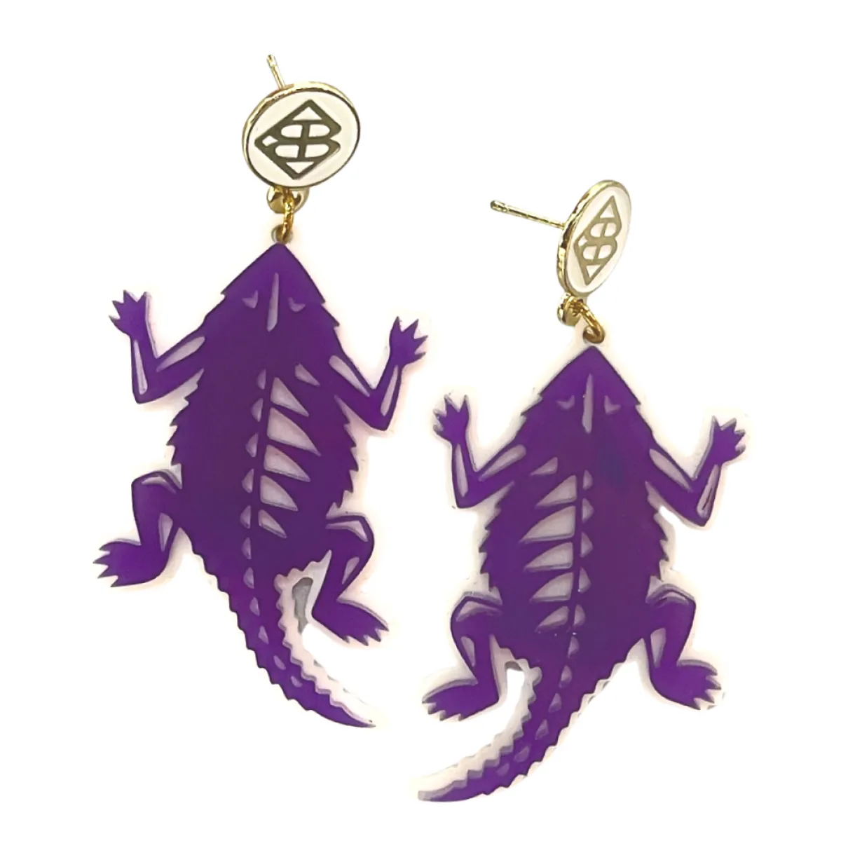 tcu_purple_and_white_horn_0.webp TCU Purple and White Horned Frog Earrings-Brianna Cannon Online