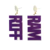 TCU Purple and White RIFF RAM Earrings-Brianna Cannon Fashion