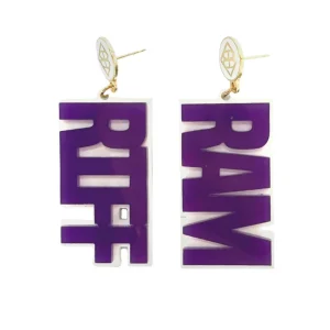 TCU Purple and White RIFF RAM Earrings-Brianna Cannon Fashion