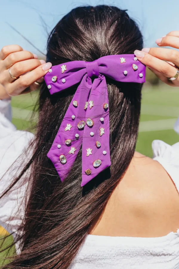 TCU Purple Bow Barrette-Brianna Cannon Fashion