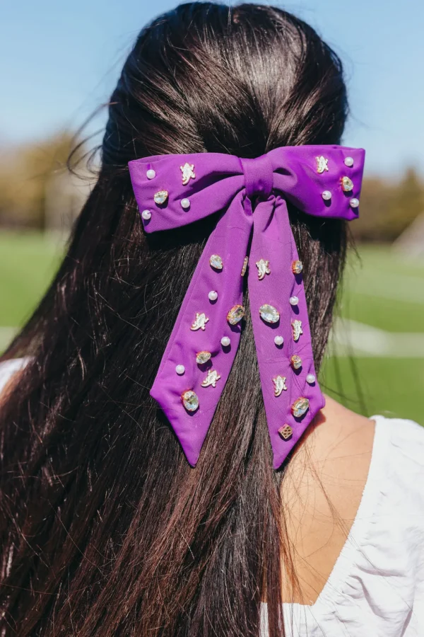 TCU Purple Bow Barrette-Brianna Cannon Fashion